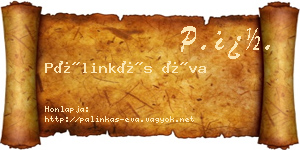 Pálinkás Éva névjegykártya
